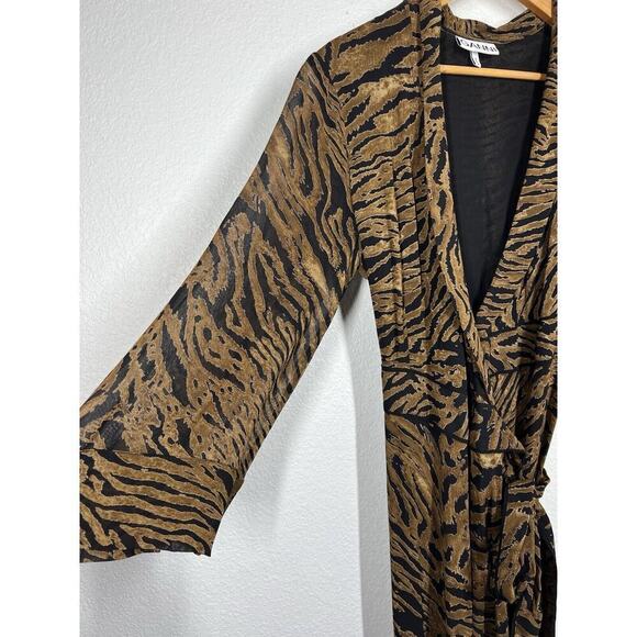 Ganni Georgette Wrap Dress Animal Print Size Size 36 US 4 Midi Maxi Hi Low - Picture 4 of 8